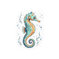 Seahorse Kiss-Cut Sticker — Watercolor Ocean Marine Decal for Laptops & Water Bottles
