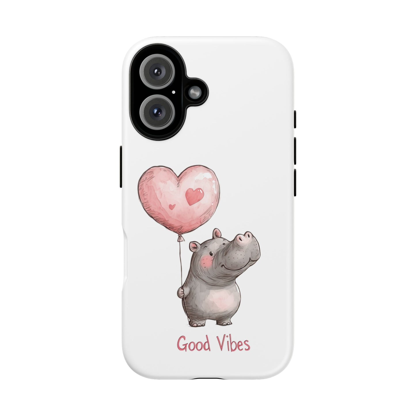 Cute Hippo Phone Case - Good Vibes Design, Animal Lover Gift, Fun Accessory, Birthday Present, Phone Accessories