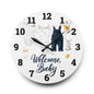 Cute Baby Welcome Acrylic Wall Clock, Nursery Decor, Baby Shower