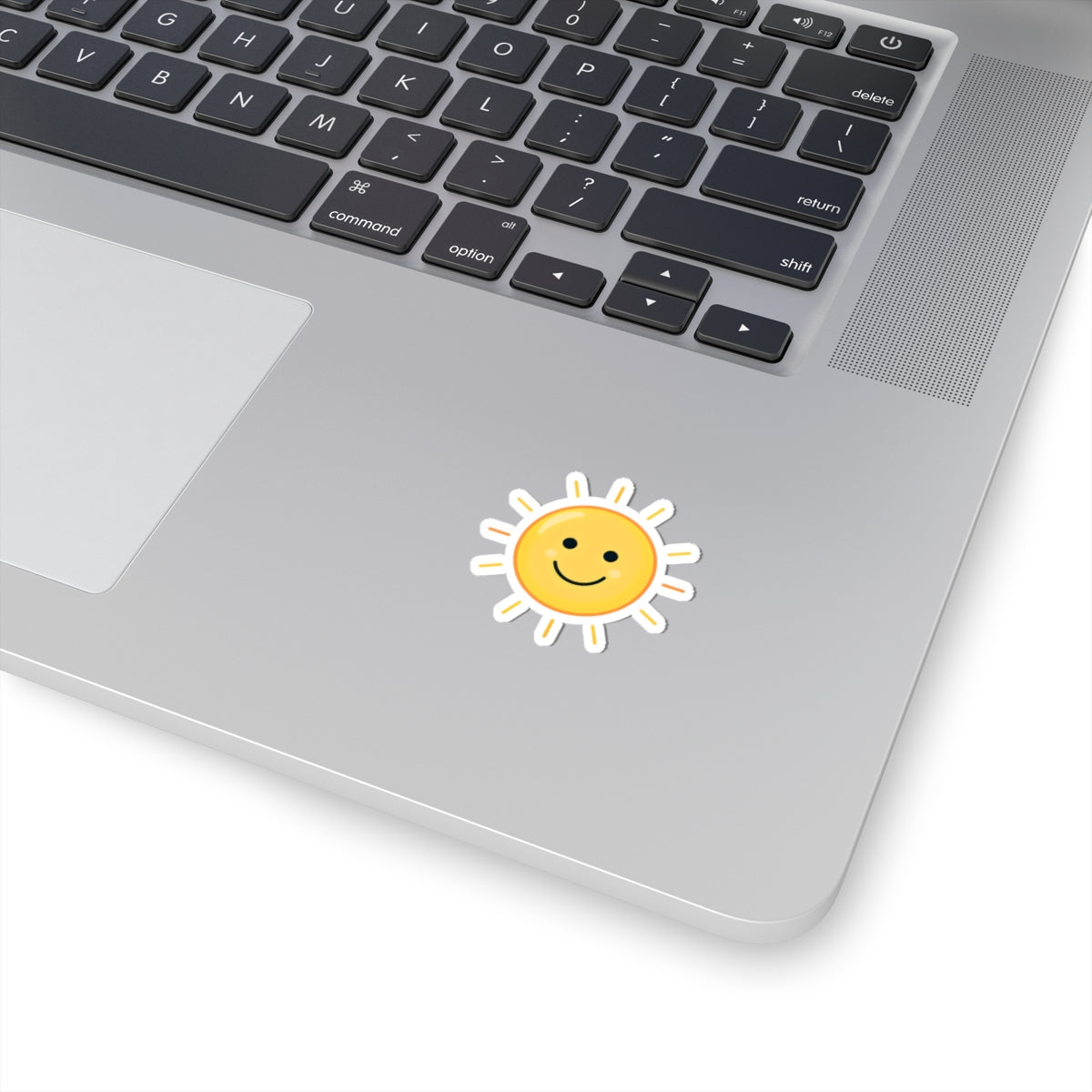 Sunny Smiley Kiss-Cut Sticker — Cute Sun Laptop Decal