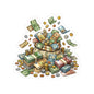 Money Pile Sticker — Cash & Coins Decorative Kiss-Cut Decal for Laptops, Journals & Wallets