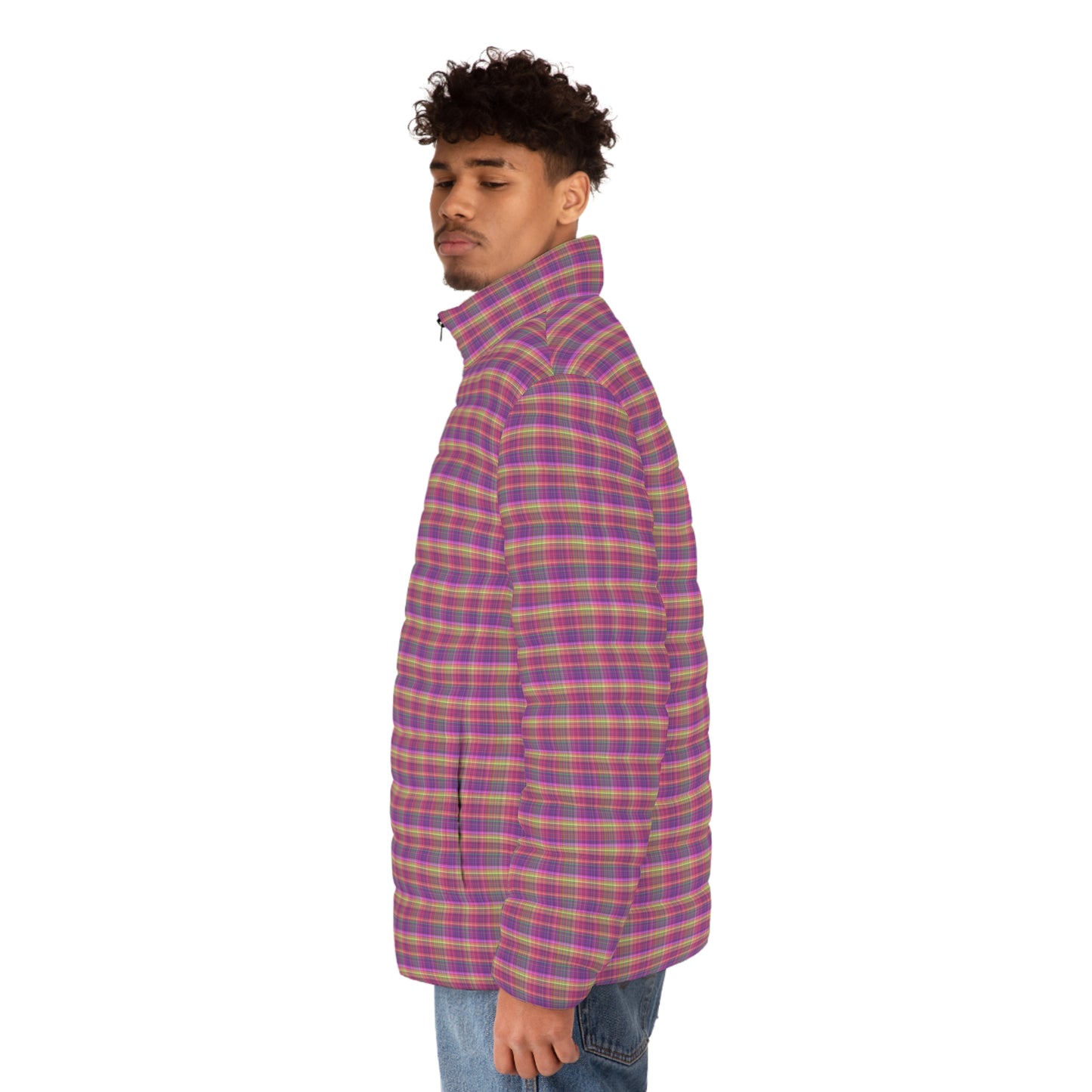 Colorful Men's Puffer Jacket, Stylish Outdoor Wear, Trendy Fashion Jacket, Casual Winter Apparel, Cozy Layering Piece, Perfect Gift for Him