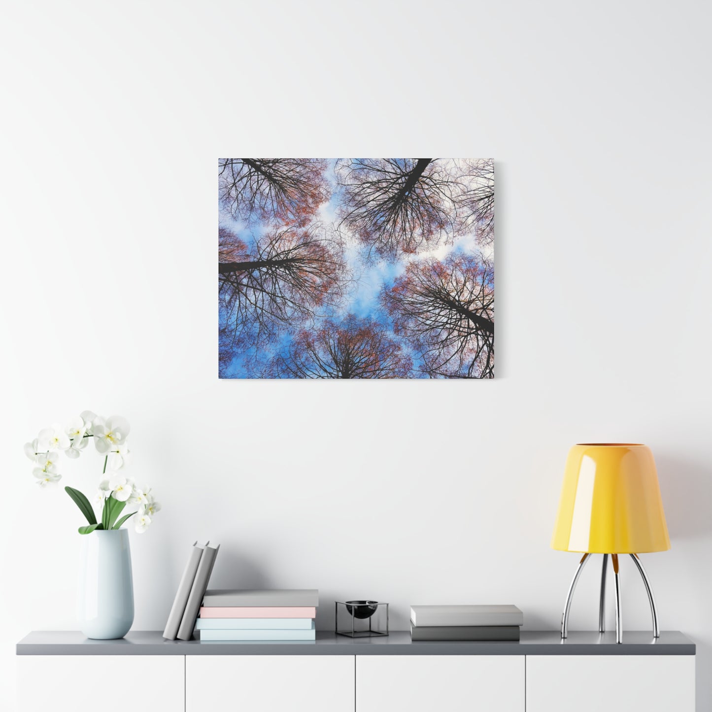 Canopy Sky Canvas Print — Winter Tree Tops Wall Art