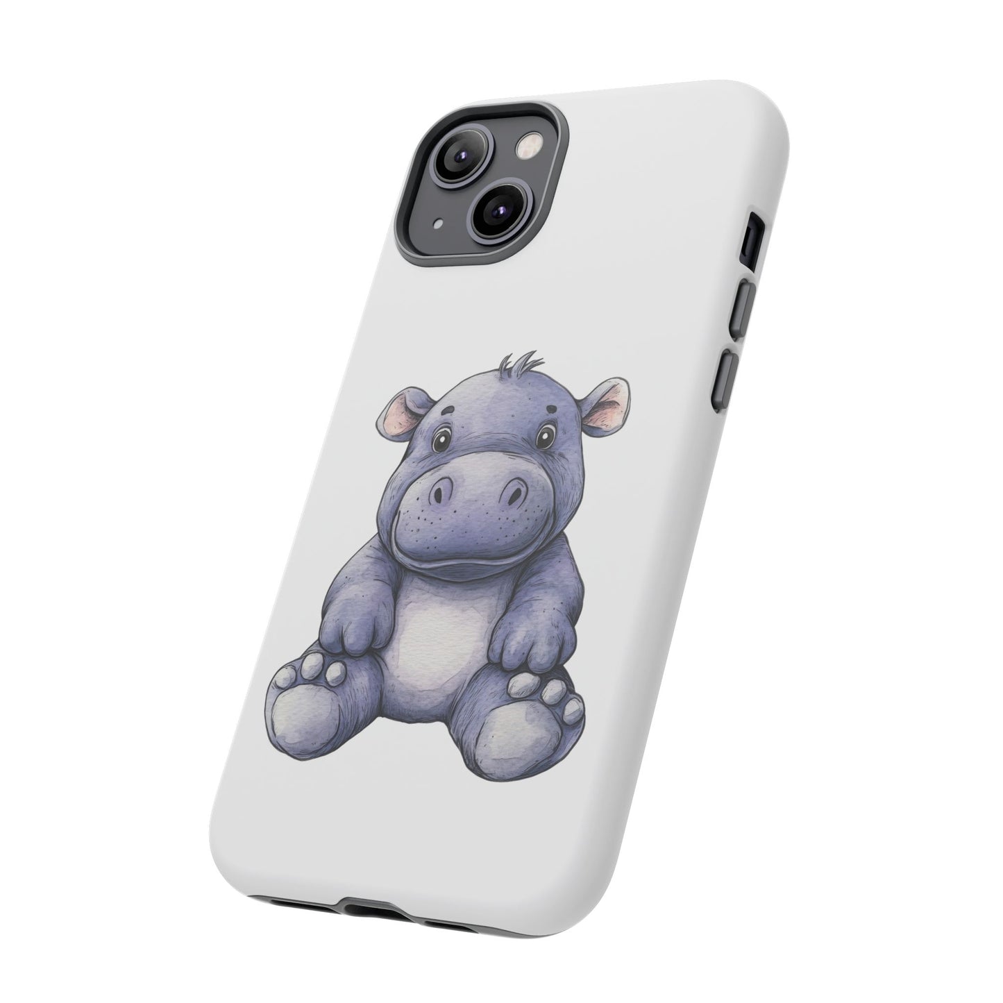 Cute Hippo Phone Case, Unique Tough Cases, Animal Lover Gift, Cute Animal Design, Baby Animal Phone Accessory