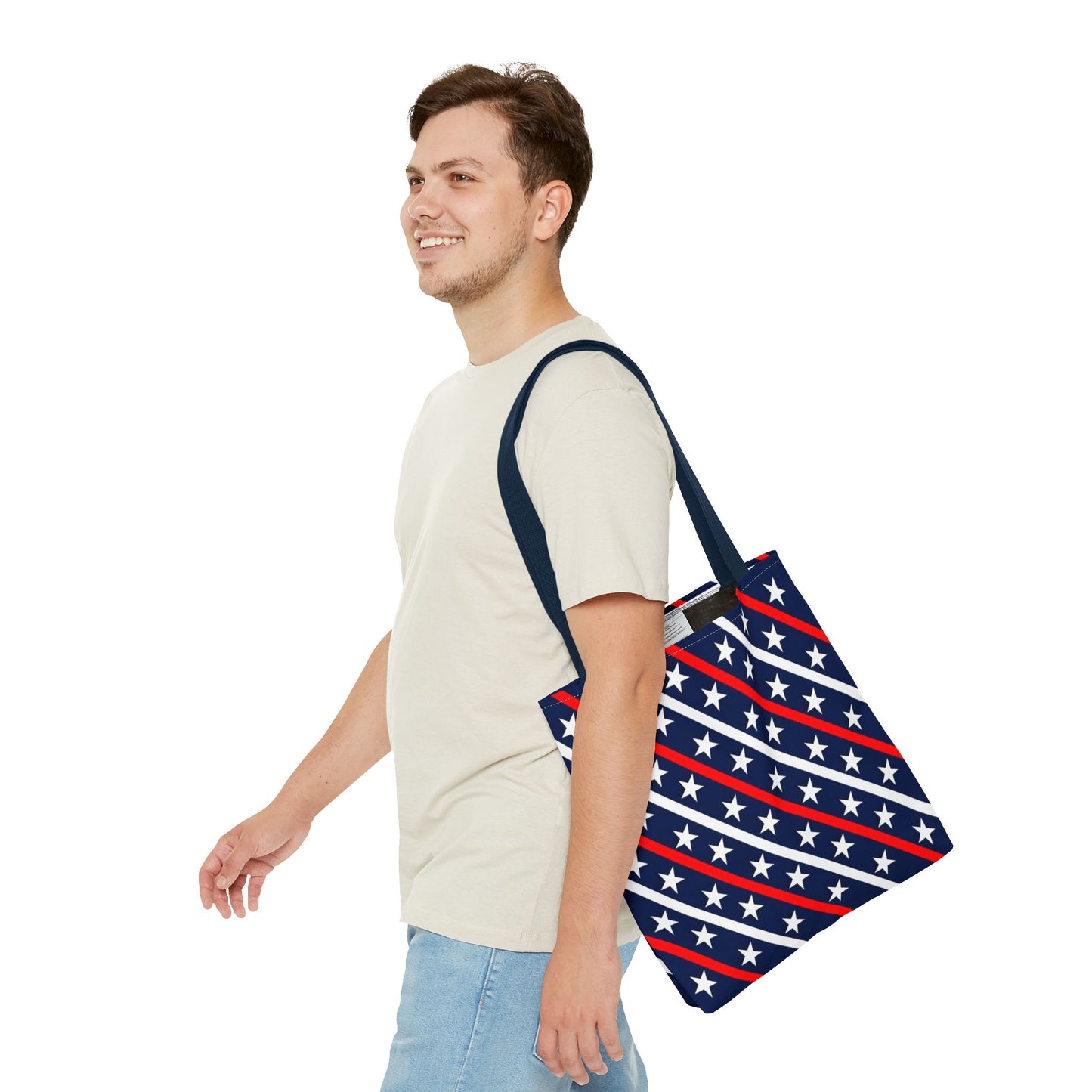 Patriotic Tote Bag, USA Flag Inspired