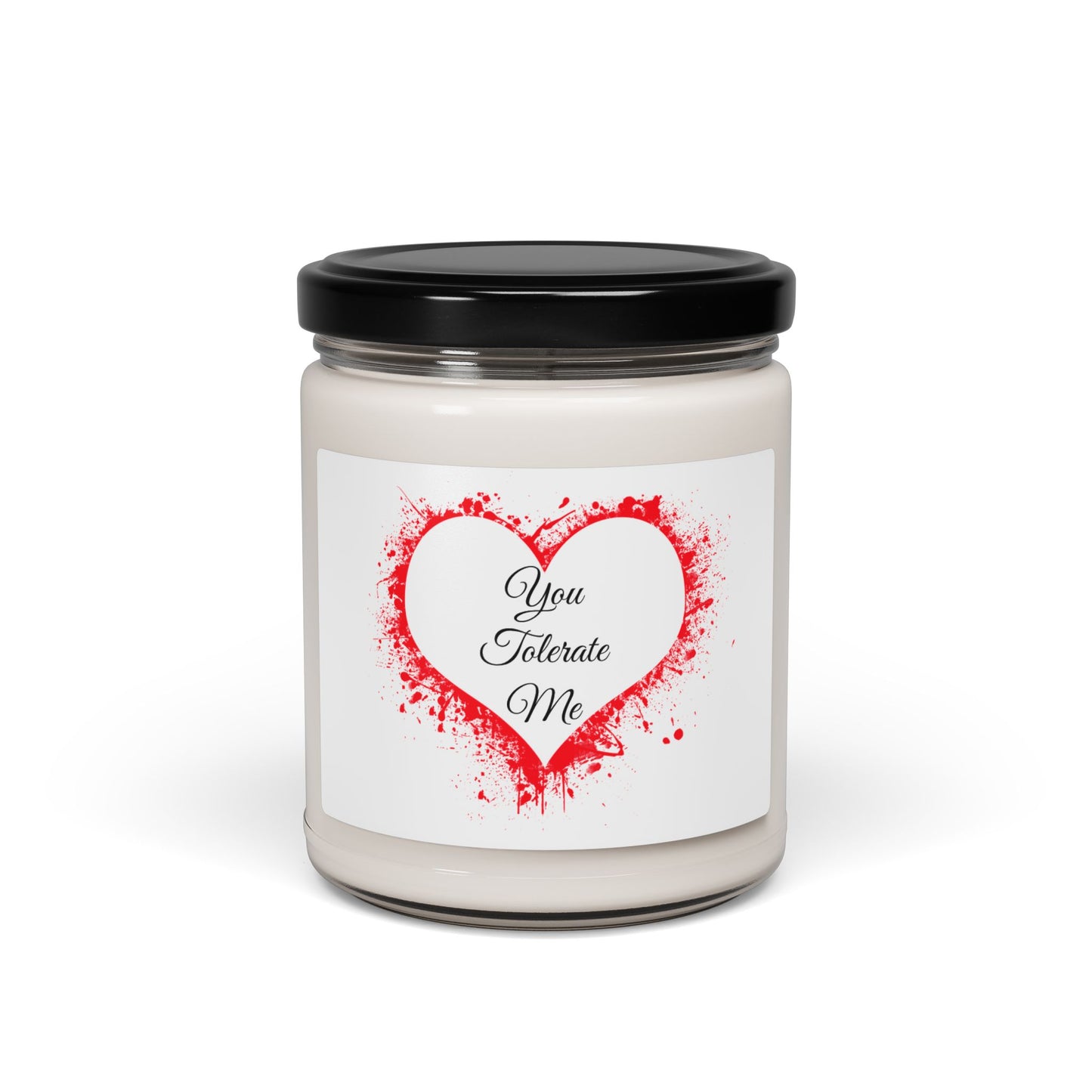 Soy Candle – “You Tolerate Me” Heart Scented Candle, 9oz (Funny Valentine Gift)