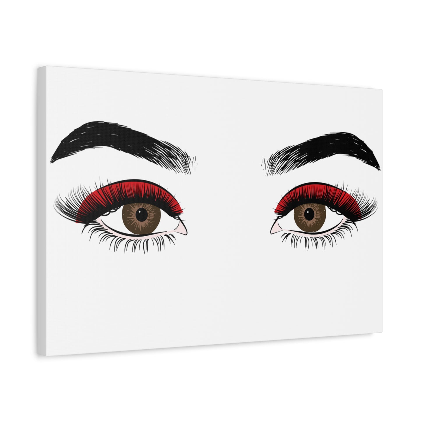 Red Lashes Wall Art Canvas — Glam Eyes Makeup Decor