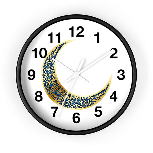 Elegant Boho Moon Phase Wall Clock, Decorative Home Clock, Unique Gift for Home Decor, Wellness, and Spiritual Spaces, Timepiece