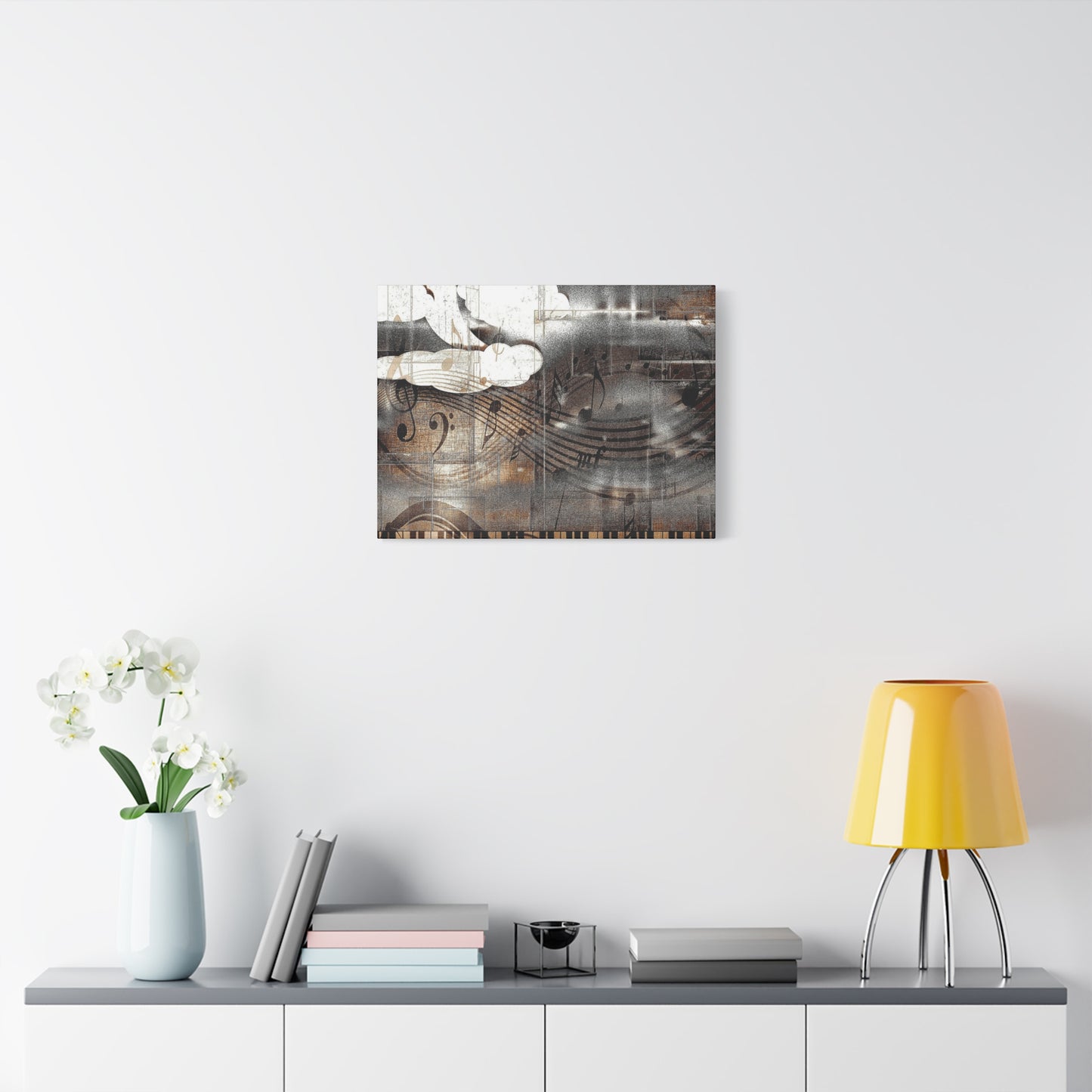 Abstract Musical Notes Matte Stretched Canvas Art (1.25")