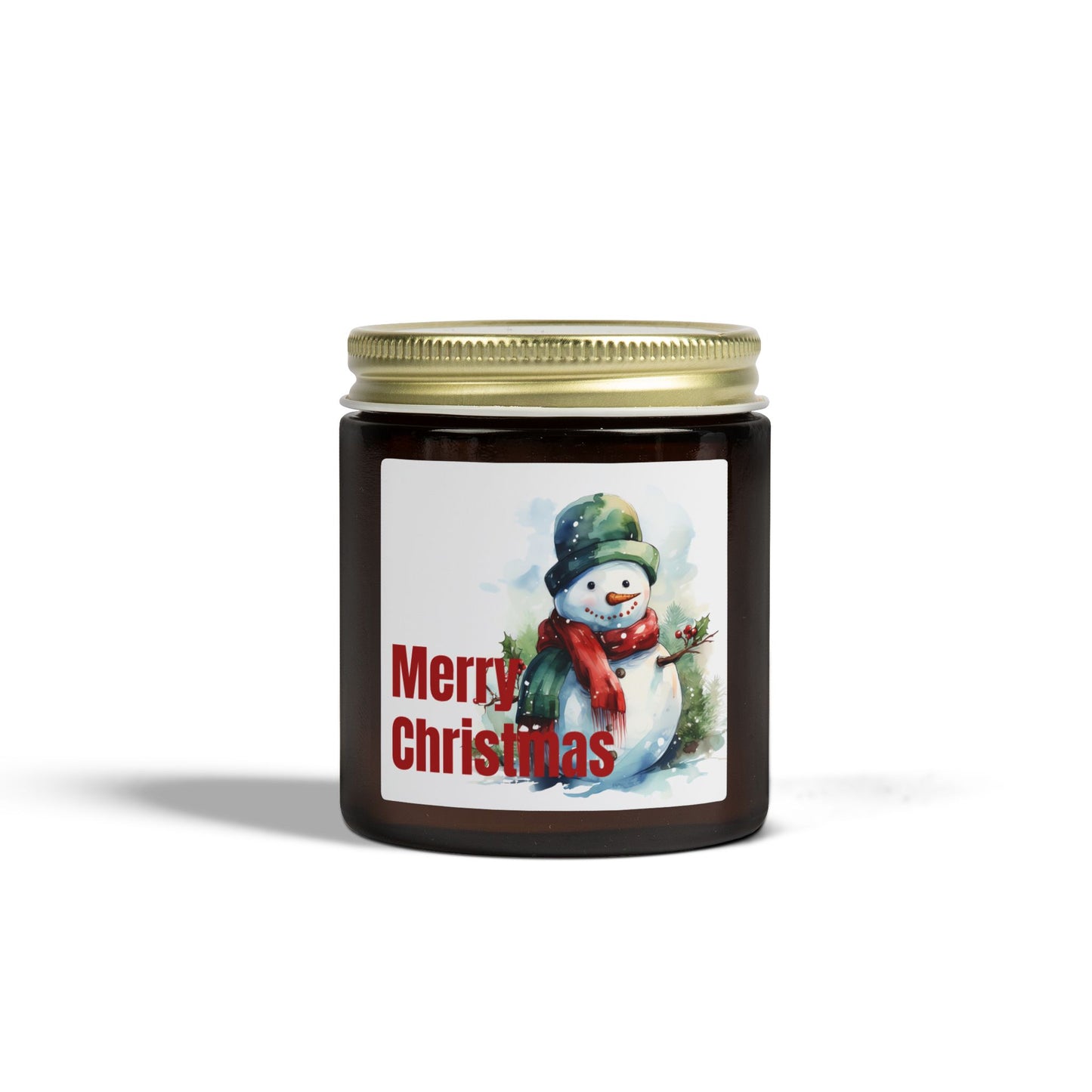 Christmas Snowman Scented Candle — Coconut Apricot Wax (4oz & 9oz)