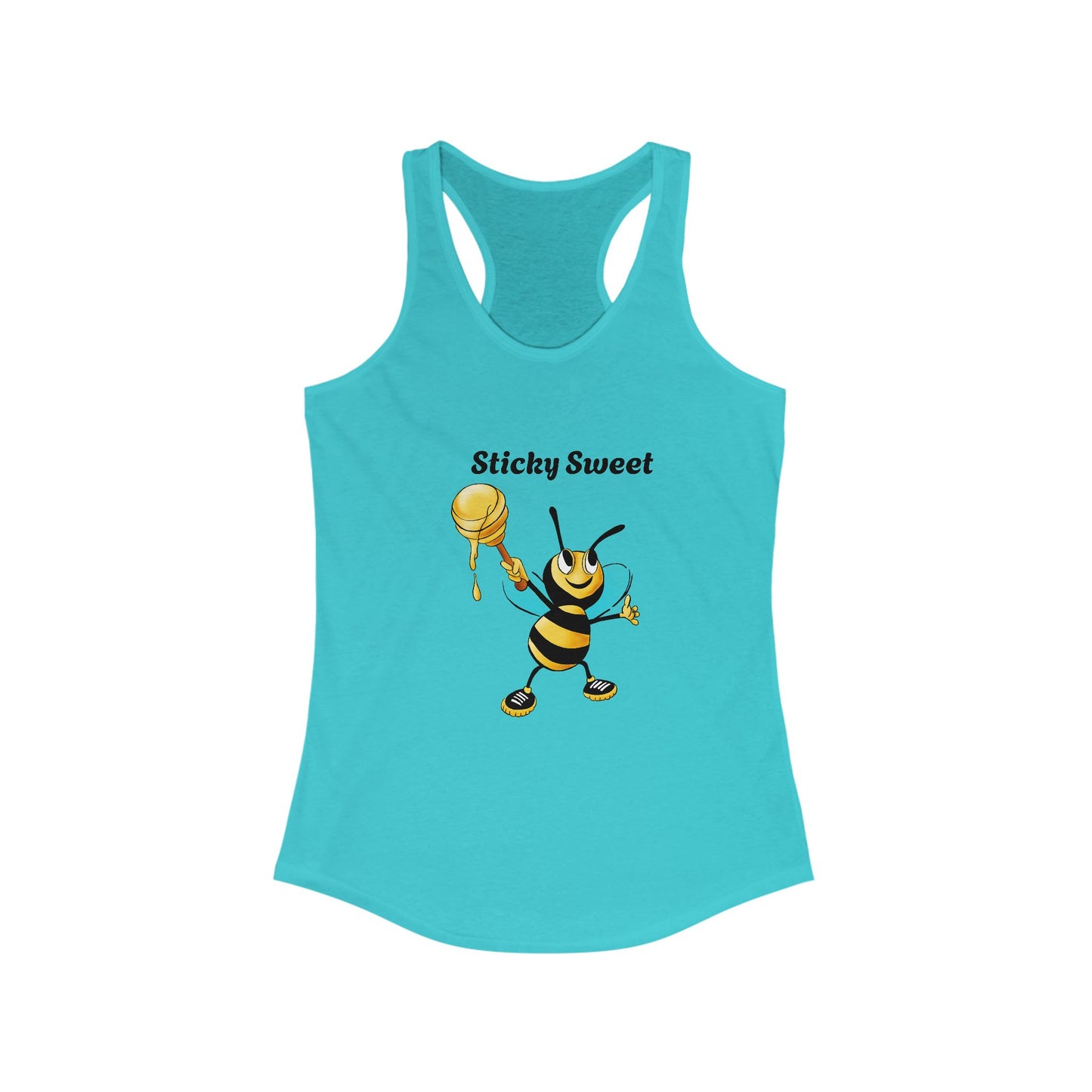 Sticky Sweet Bee Racerback Tank, Cute Summer Top, Gift for Bee Lovers, Fun Fitness Apparel