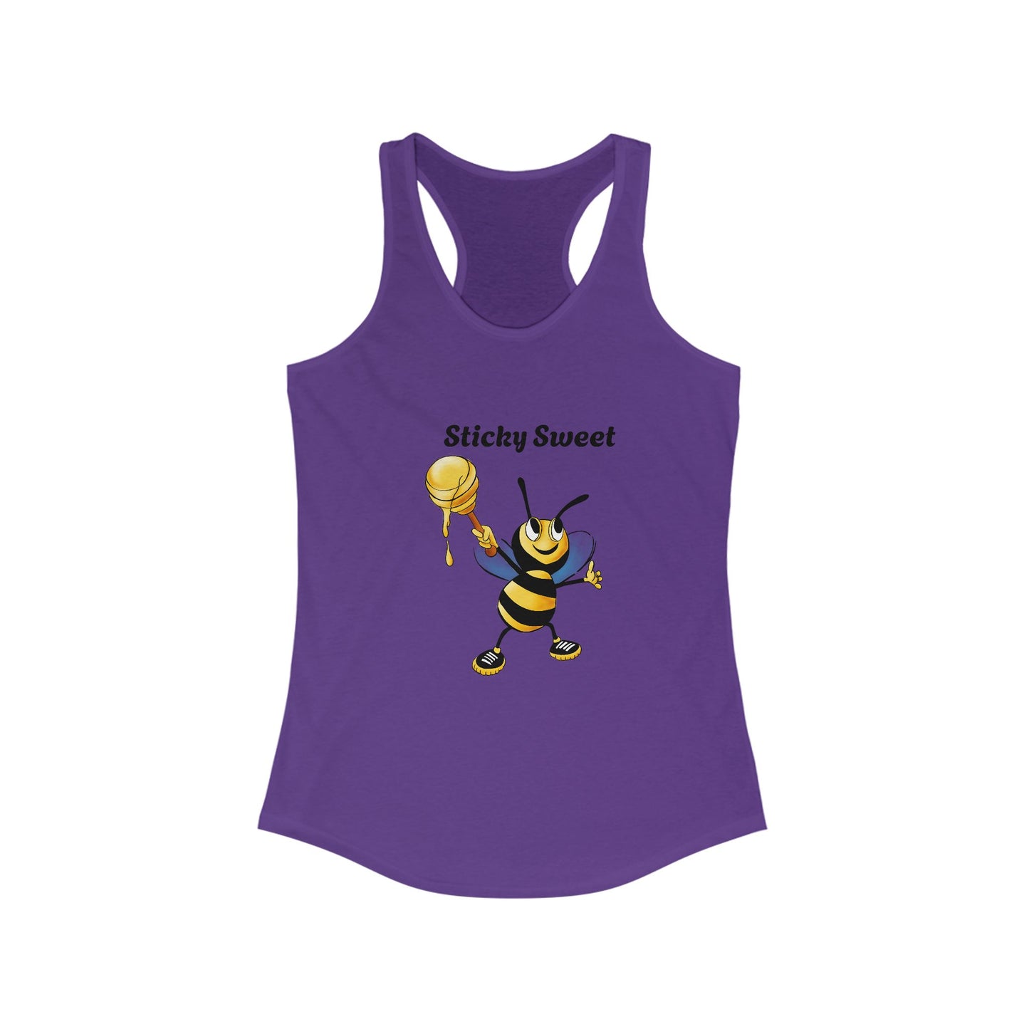 Sticky Sweet Bee Racerback Tank, Cute Summer Top, Gift for Bee Lovers, Fun Fitness Apparel