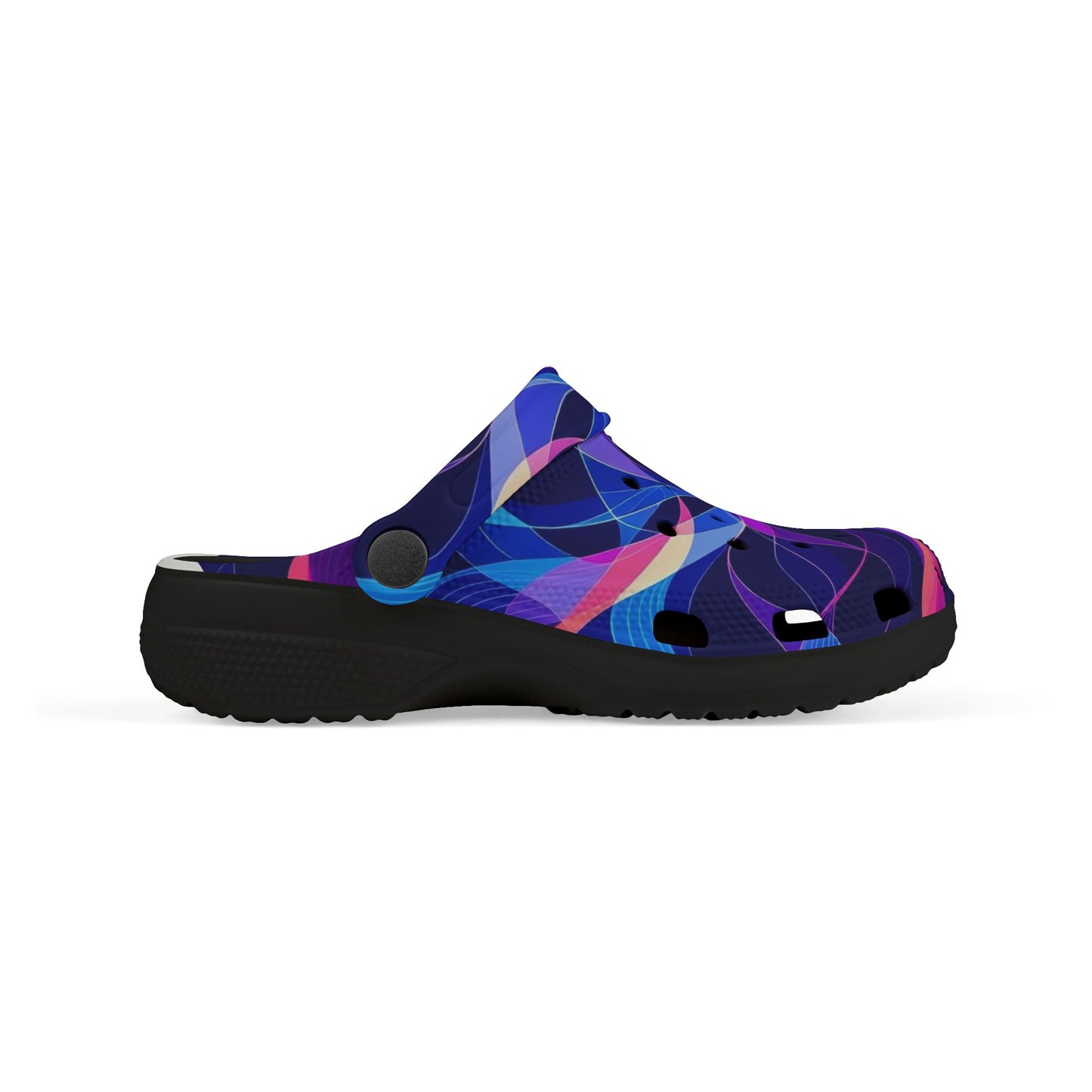 Kids Swirl Pattern EVA Foam Clogs — Colorful Neon Pinwheel Slip-Ons
