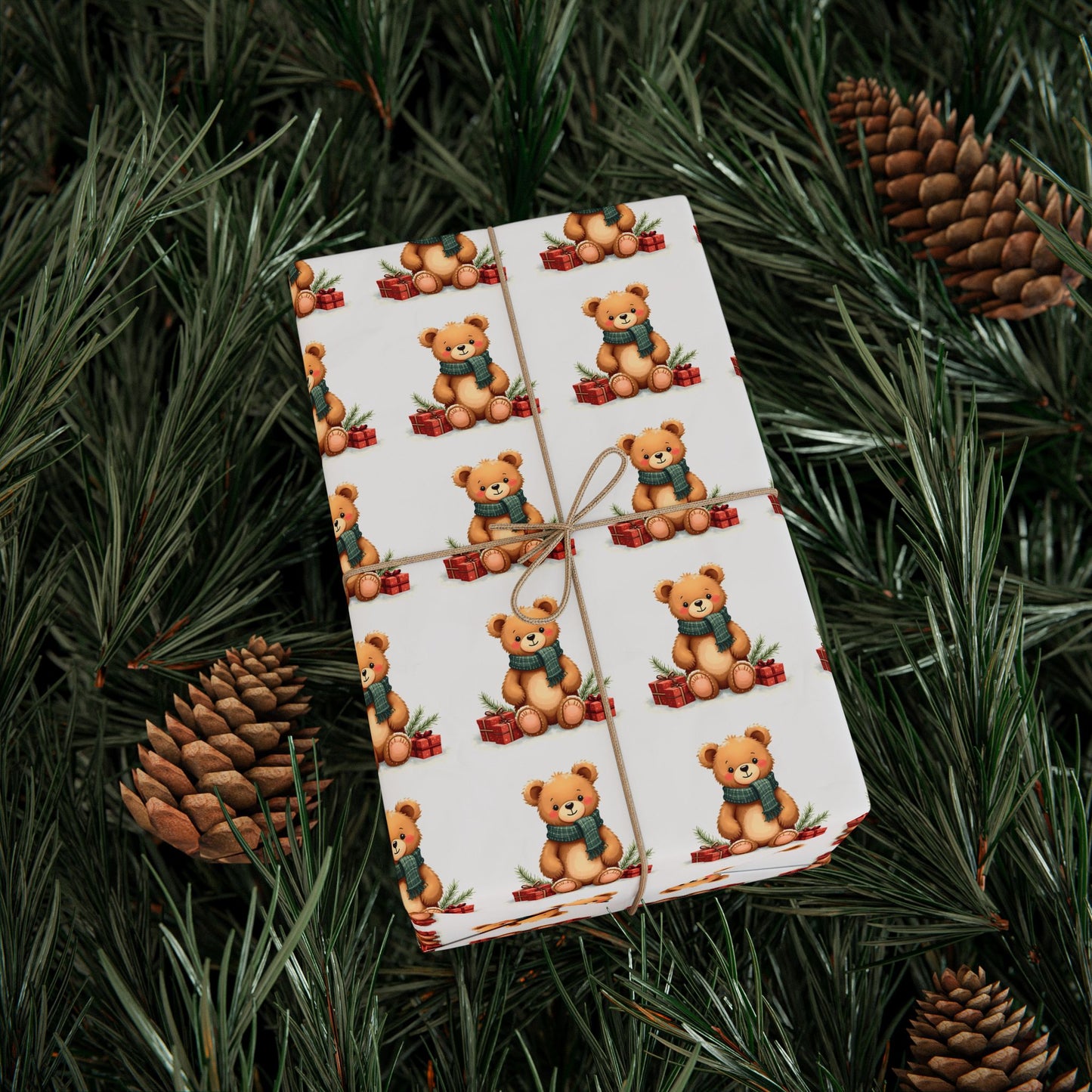 Teddy Bear Bouquet Wrapping Paper – Cute Kids Gift Wrap Roll