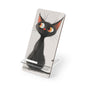 Cat Art Phone Stand — Cute Black Cat Smartphone Display Stand