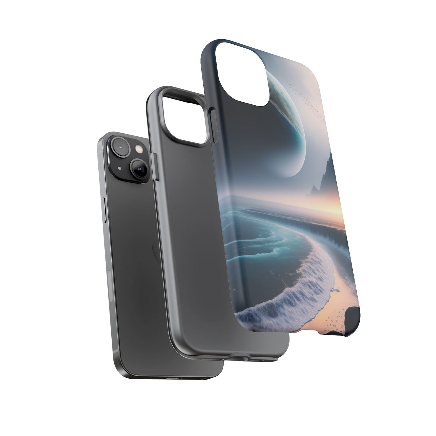 Galaxy Ocean Phone Case — Surreal Planet Beach Tough Case