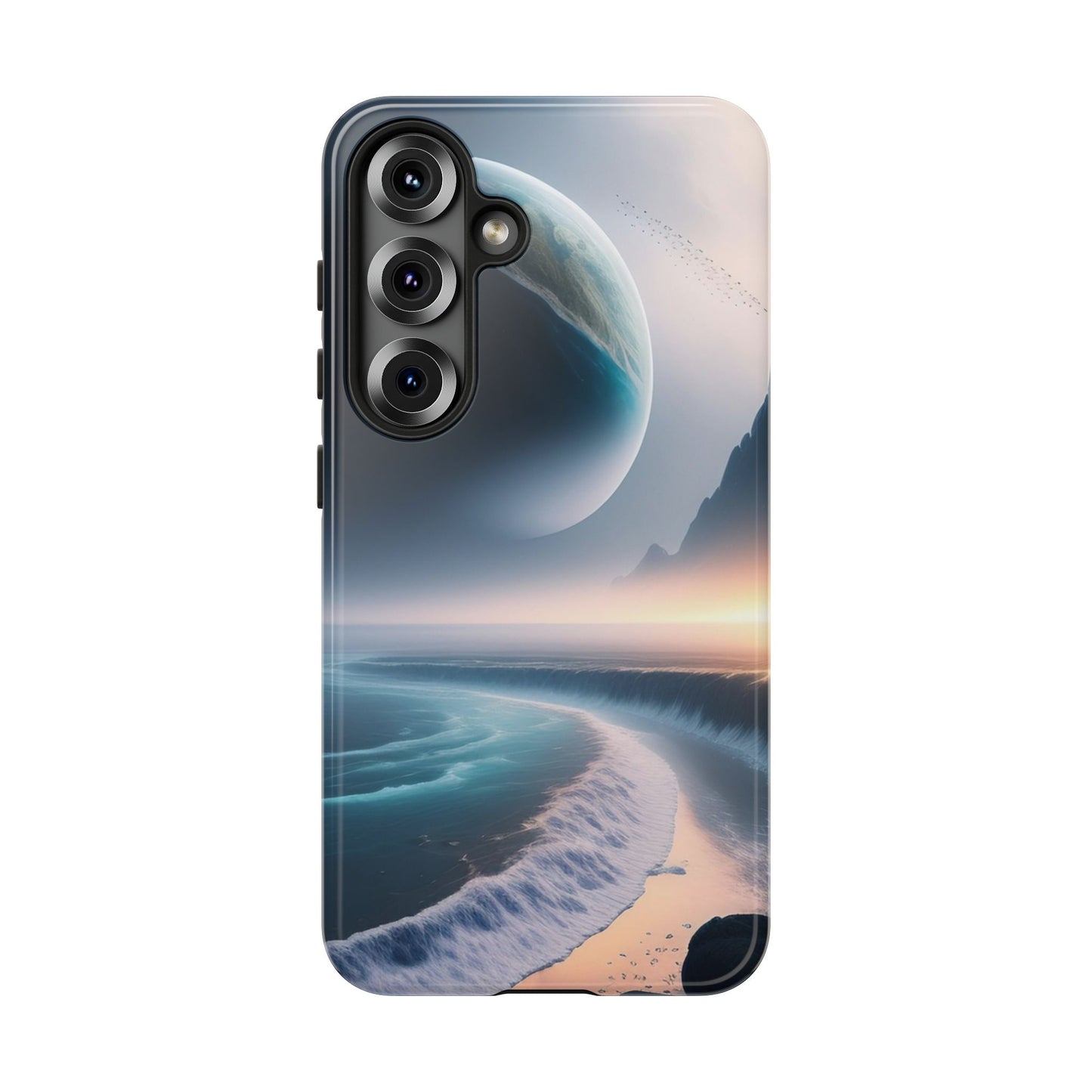 Galaxy Ocean Phone Case — Surreal Planet Beach Tough Case