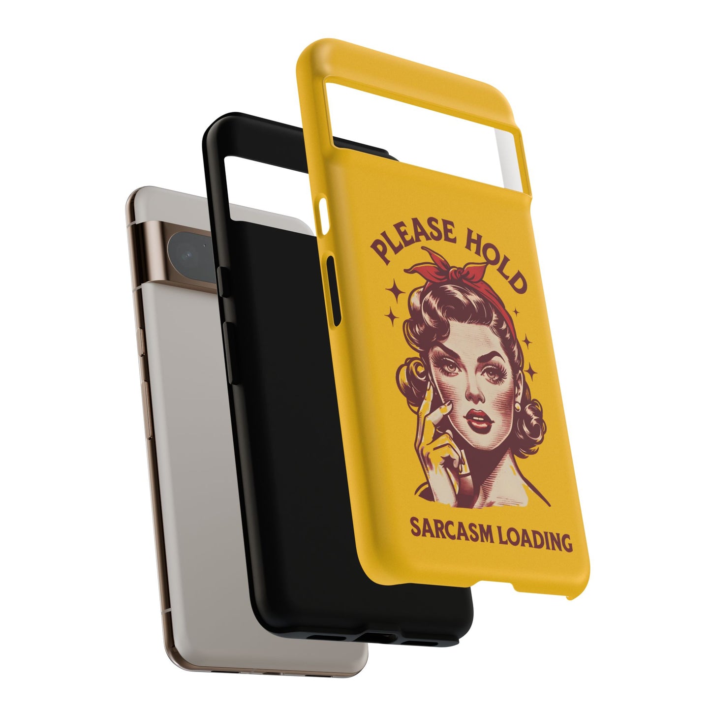 Phone Case - "Please Hold, Sarcasm Loading" Retro Pin-Up Tough Case