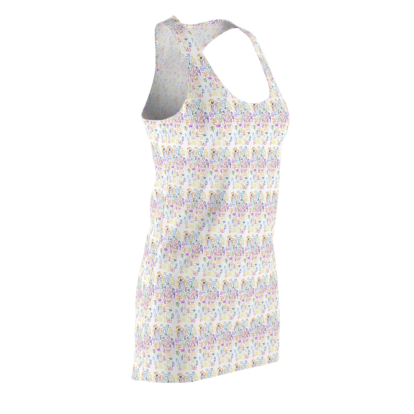 Colorful Floral Women's Racerback Dress - Perfect for Summer, Vacation, Parties, Festivals, Everyday Wear
