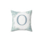 Monogram O Floral Throw Pillow — Soft Pastel Decorative Square Accent Cushion