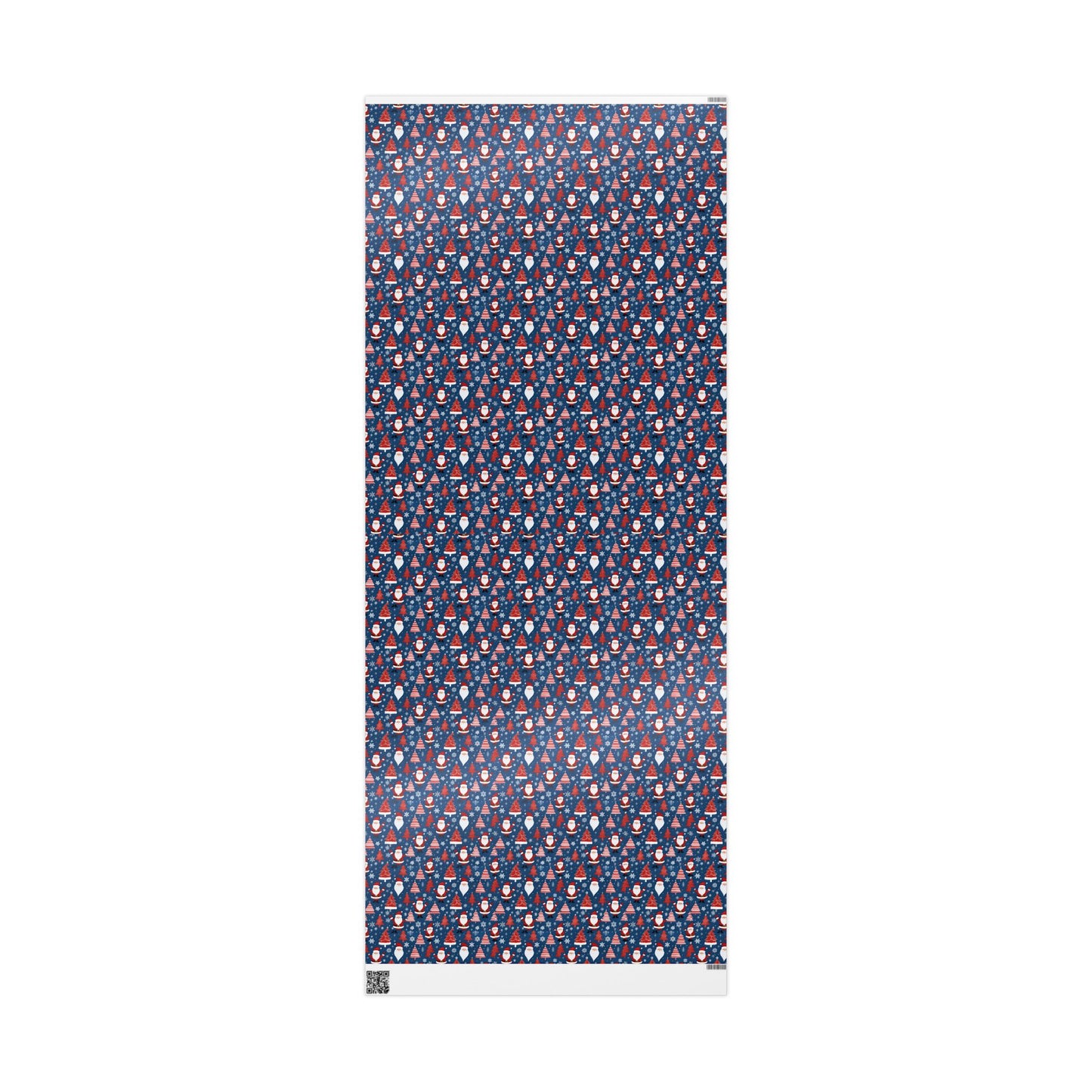 Christmas Santa Wrapping Paper Roll — Blue Festive Holiday Gift Wrap with Santa, Snowflakes & Stockings