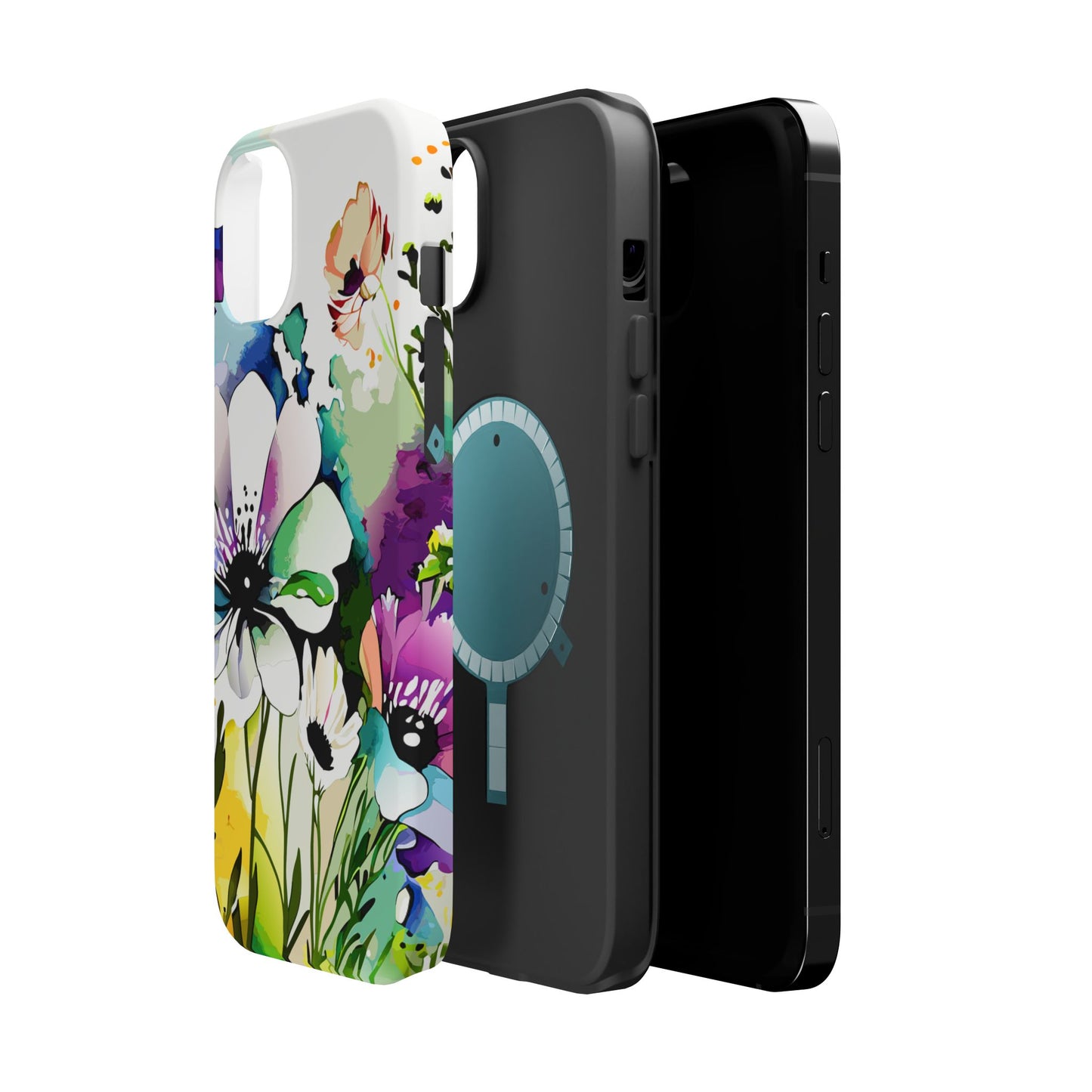 Floral Watercolor Magnetic Phone Case — Impact‑Resistant Protective Cover