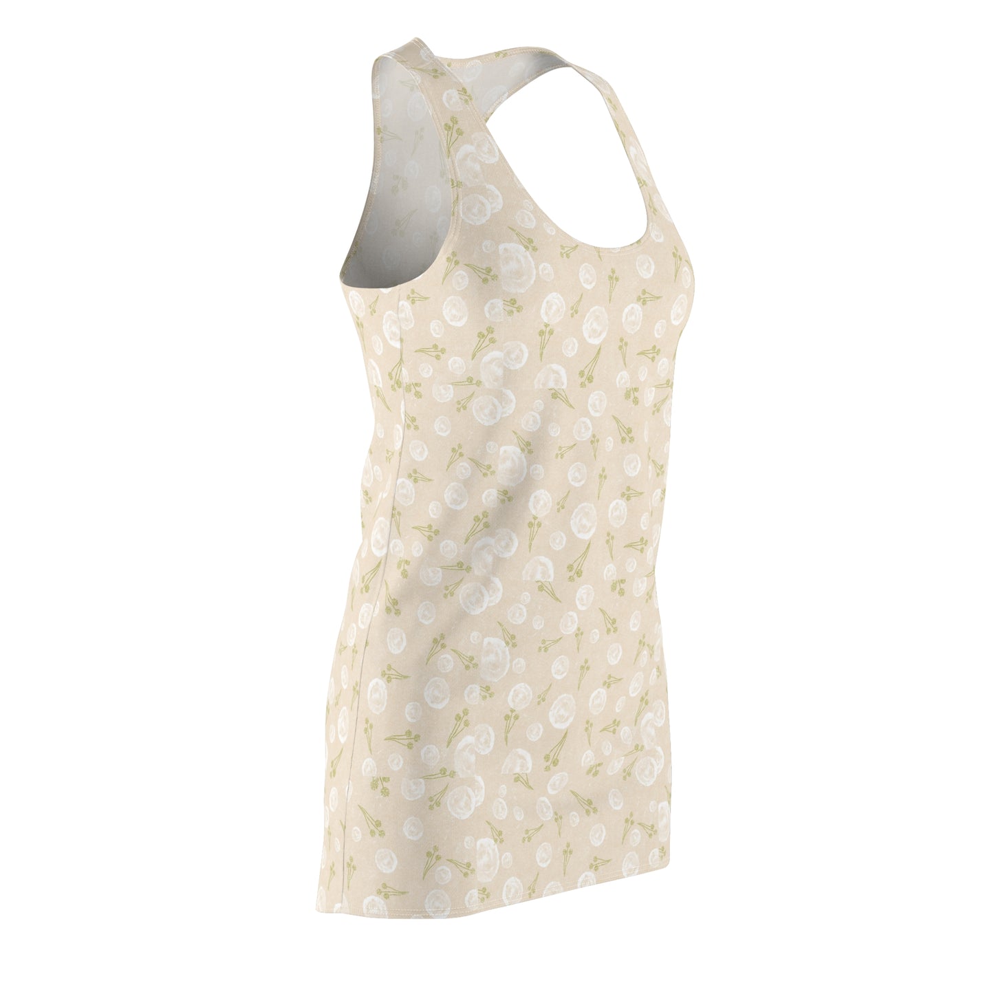 Floral Summer Racerback Dress, Casual Wear, Beach Day Outfit, Vacation Dress, Women’s Day Gift, Soft and Breezy Dress