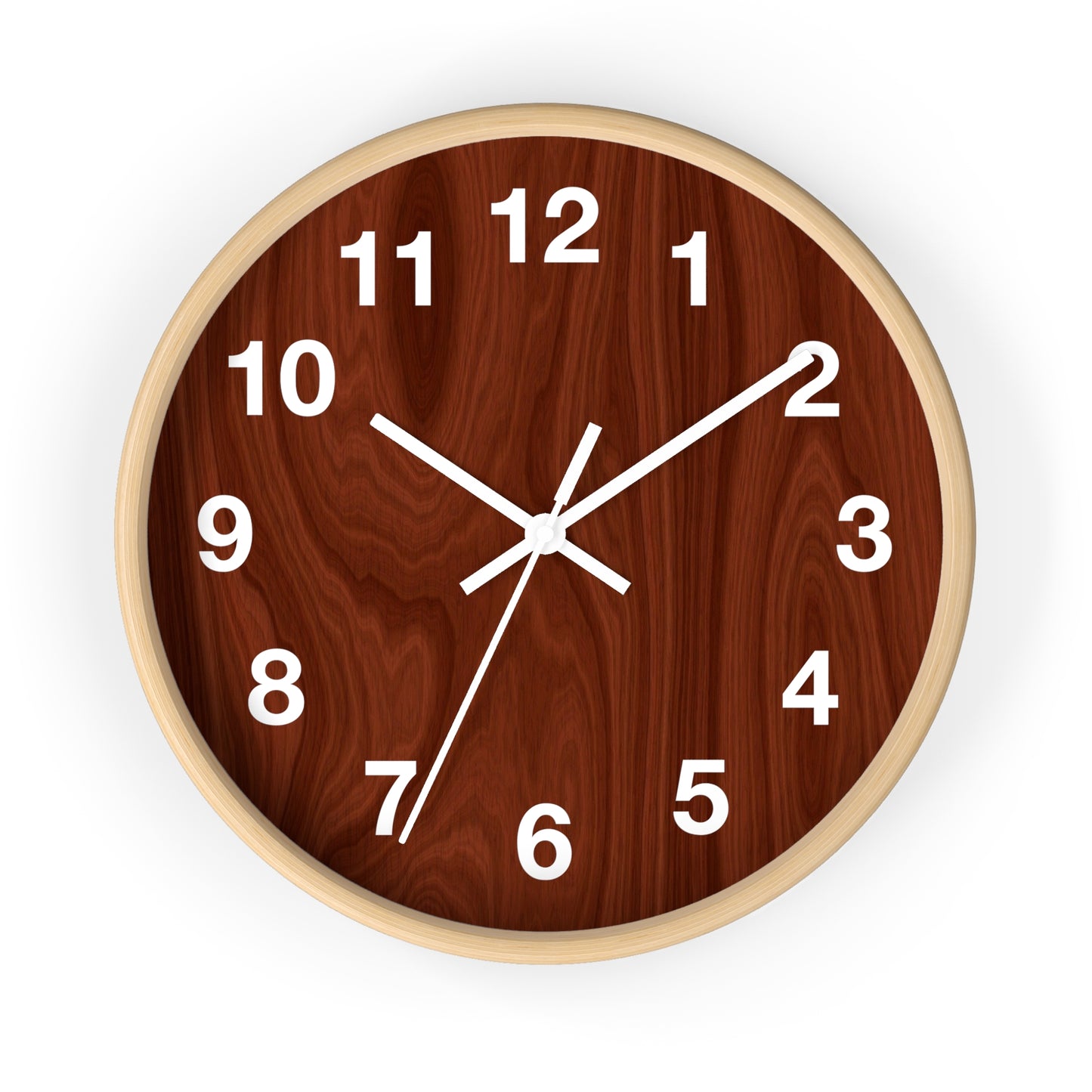 Natural Wood Wall Clock, Rustic Home Decor, Boho Style Clock, Modern Design, Gift for Housewarming, Office Clock
