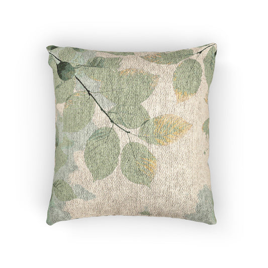 Leafy Woven Pillow for Cozy Homes, Nature-Inspired Decorative Cushion, Plant Lover Gift, Home Decor, Relaxing Atmosphere