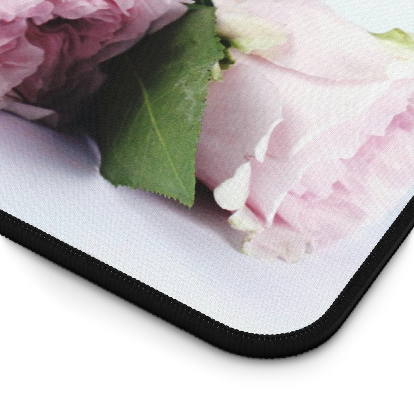 Floral Rose Desk Mat — Pink Peony Bouquet Mouse Pad for Office & Home