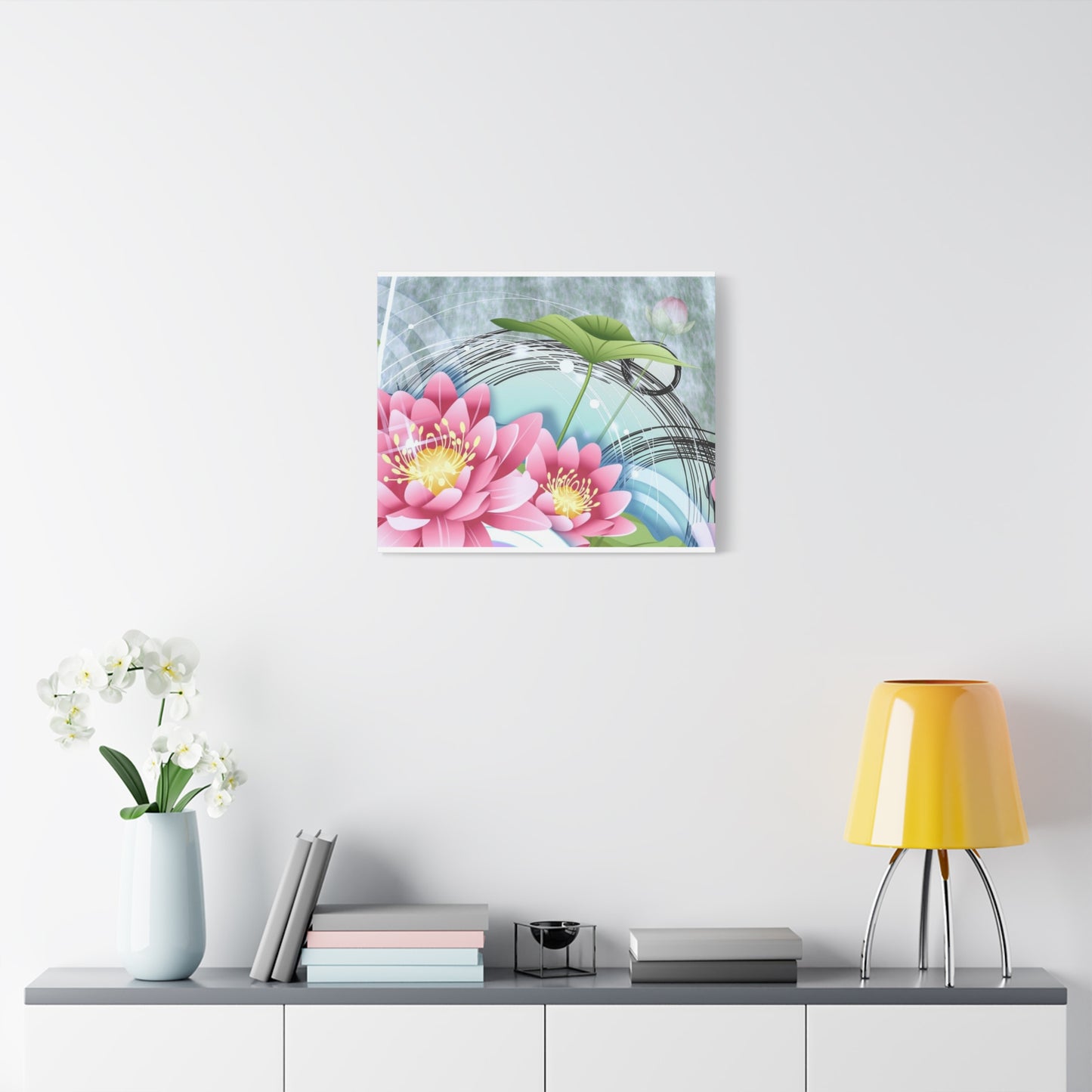 Lotus Blossom Matte Canvas Wall Art — Stretched 1.25" Decorative Print