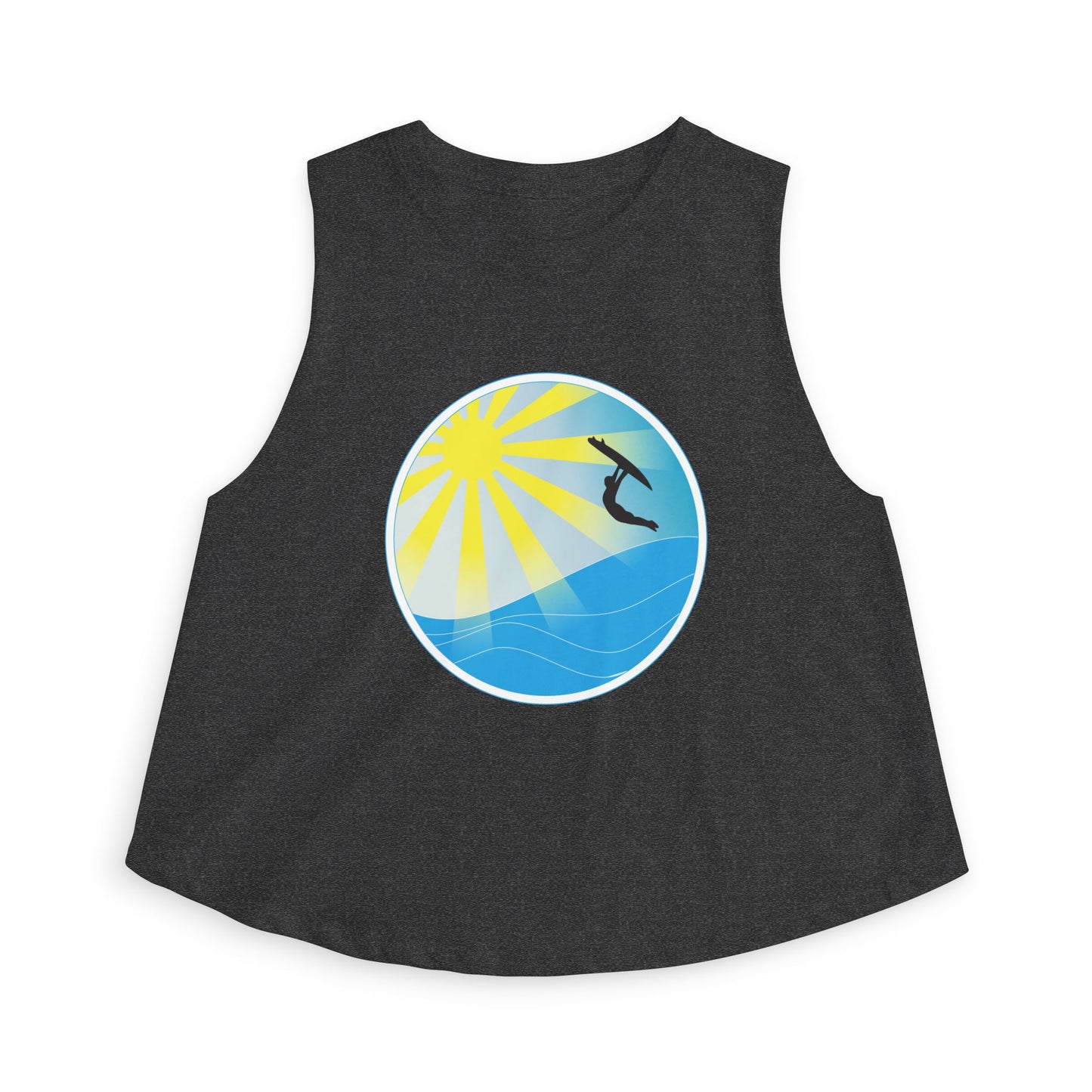 Sunrise Surf Circle Crop Top — Women’s Beach Wave Tank