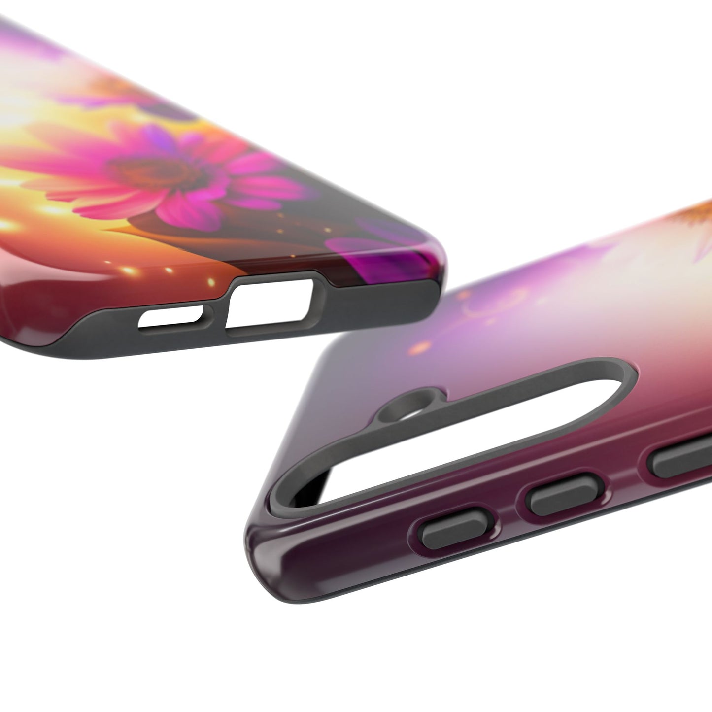 Floral Moonlight Phone Case – Purple Daisy Protective Cover