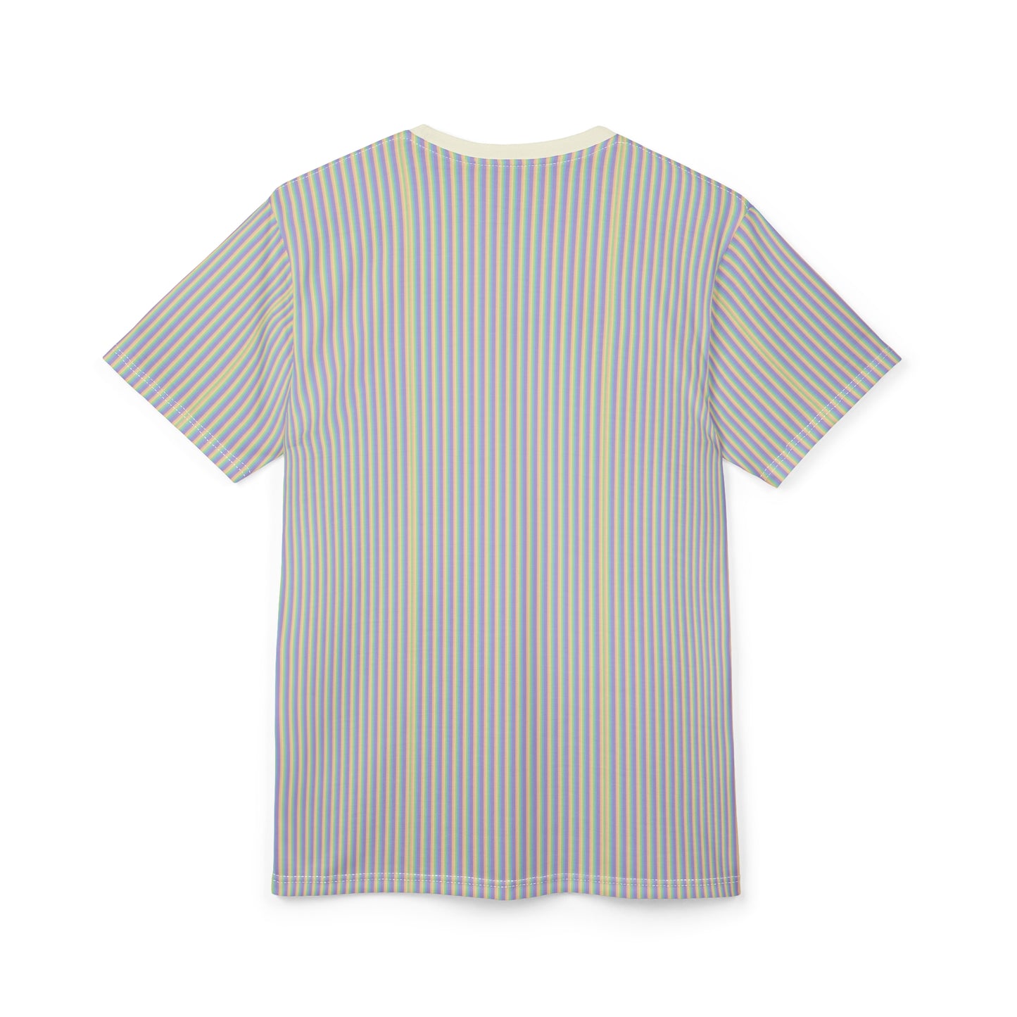 Striped Pastel Tee with Floral Pin Graphic