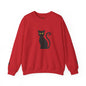 Black Cat Crewneck Sweatshirt — Cute Witchy Halloween Cat Pullover