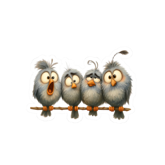 Cute Bird Kiss-Cut Stickers, Funny Bird Stickers, Laptop Decals, Kids Room Decor, Gift for Bird Lovers