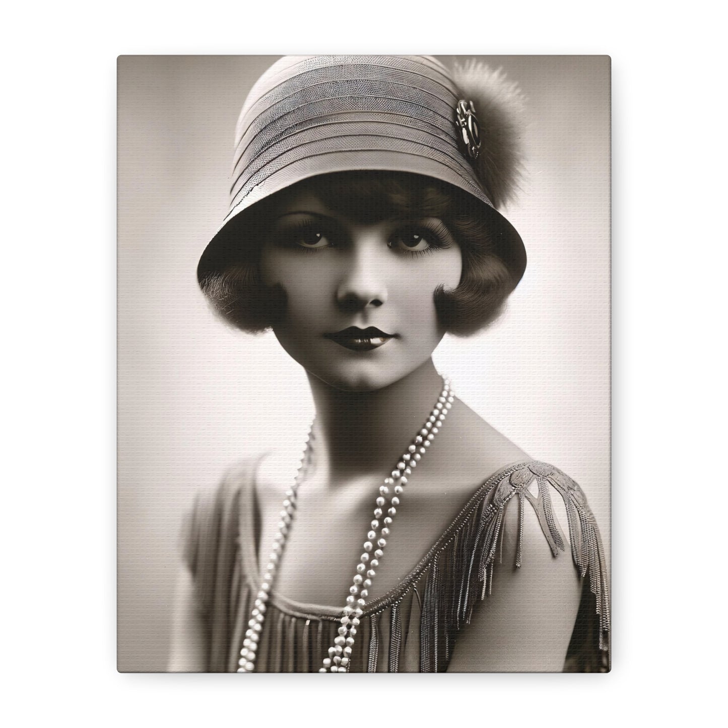 Vintage 1920s Flapper Portrait Canvas
