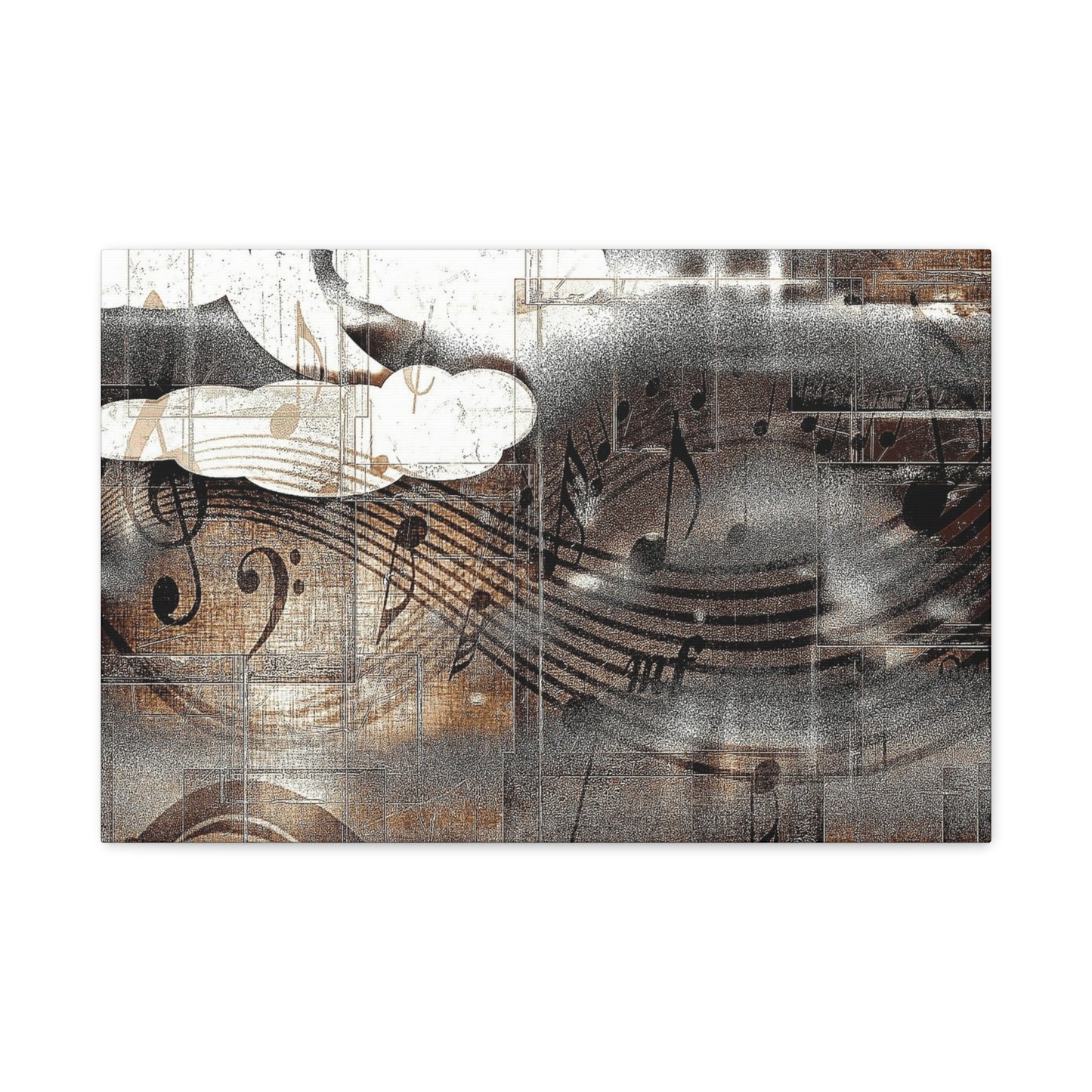 Abstract Musical Notes Matte Stretched Canvas Art (1.25")