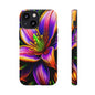 Floral Neon Tough Phone Case — Vivid Purple & Orange Lily Protective Cover