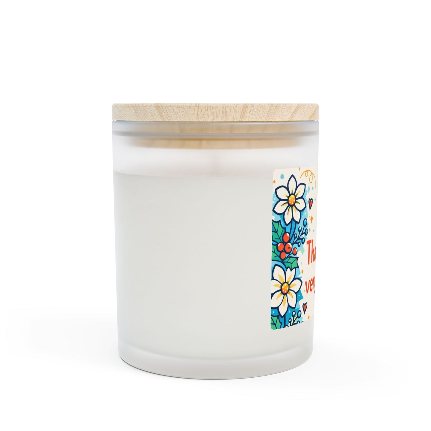 Thank You Very Much Frosted Glass Candle — Floral Appreciation 11oz