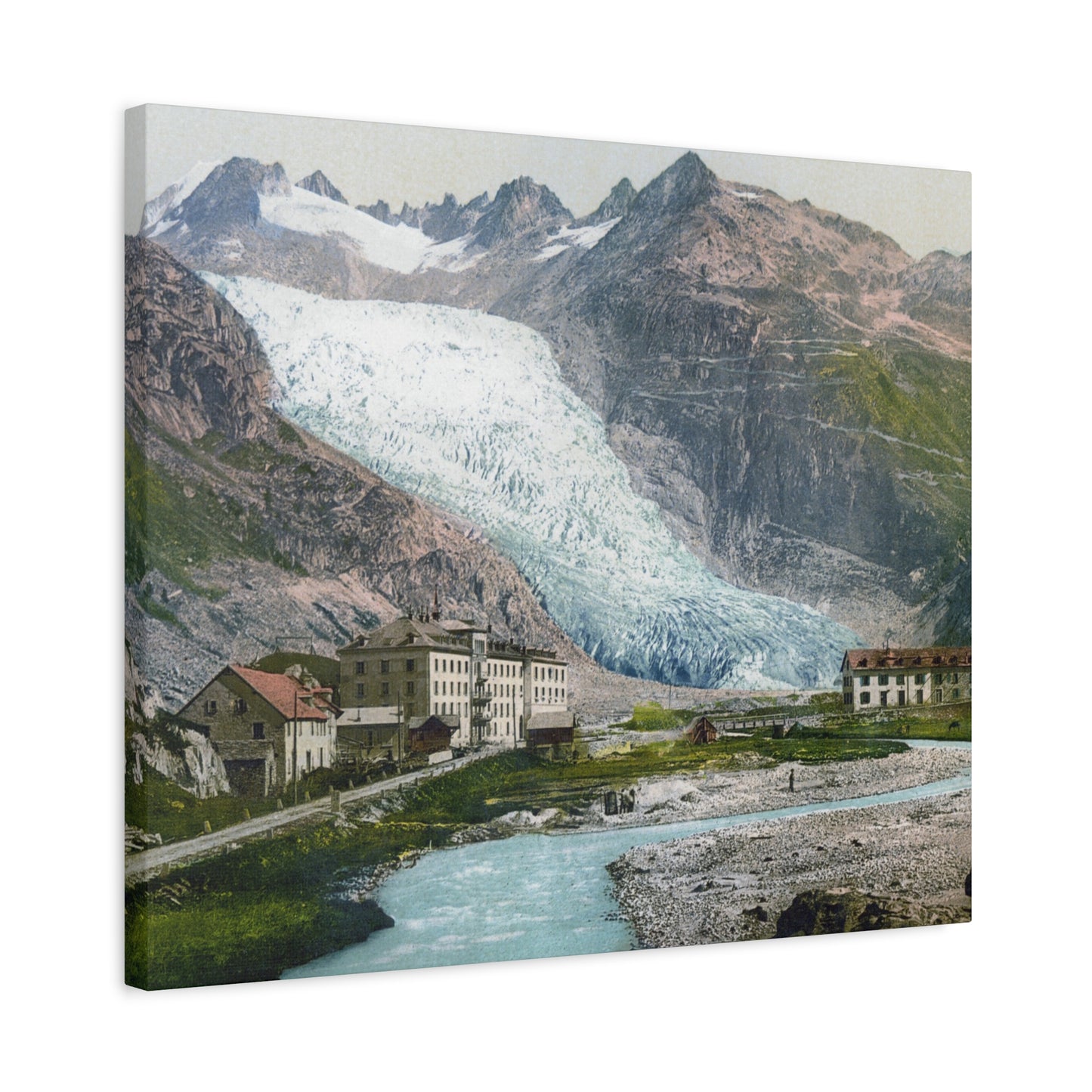 Glacier Village Matte Canvas Print