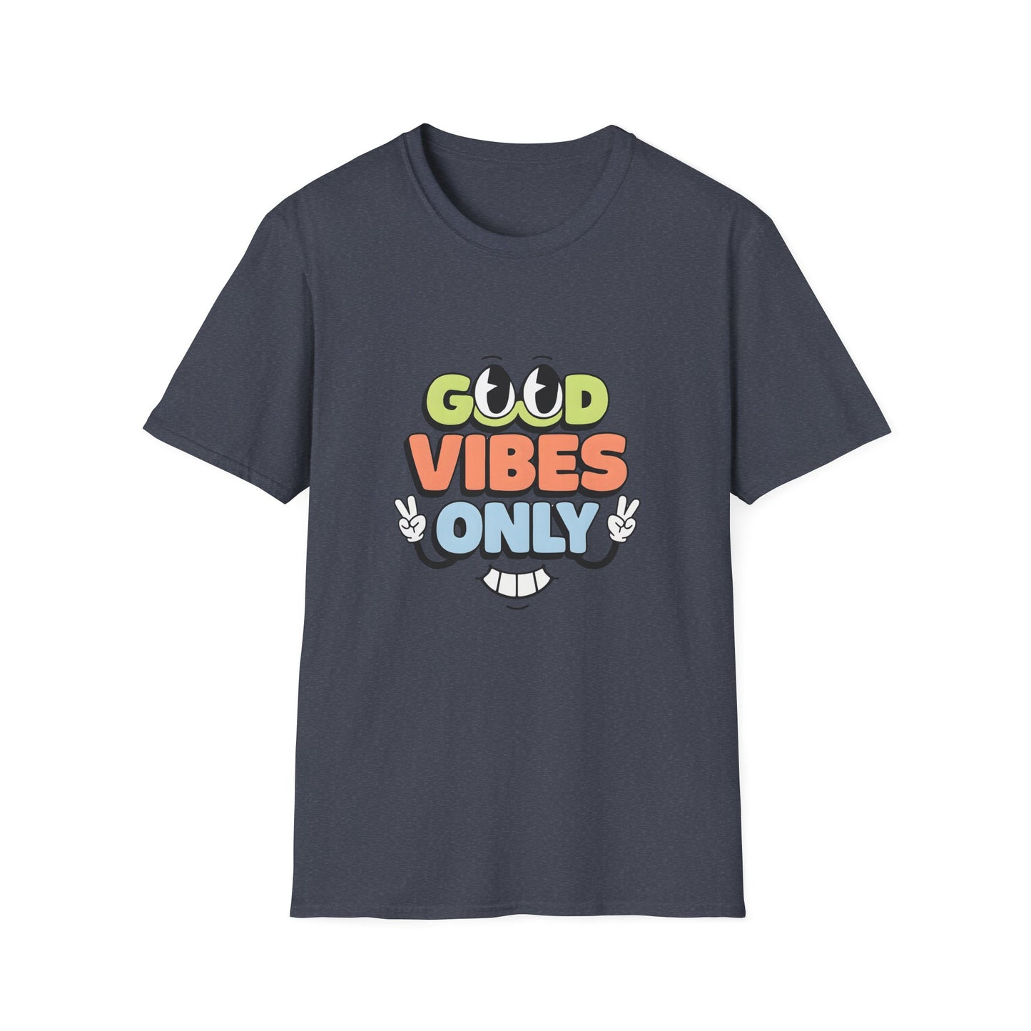 Good Vibes Only T-Shirt — Retro Smiley Graphic Tee