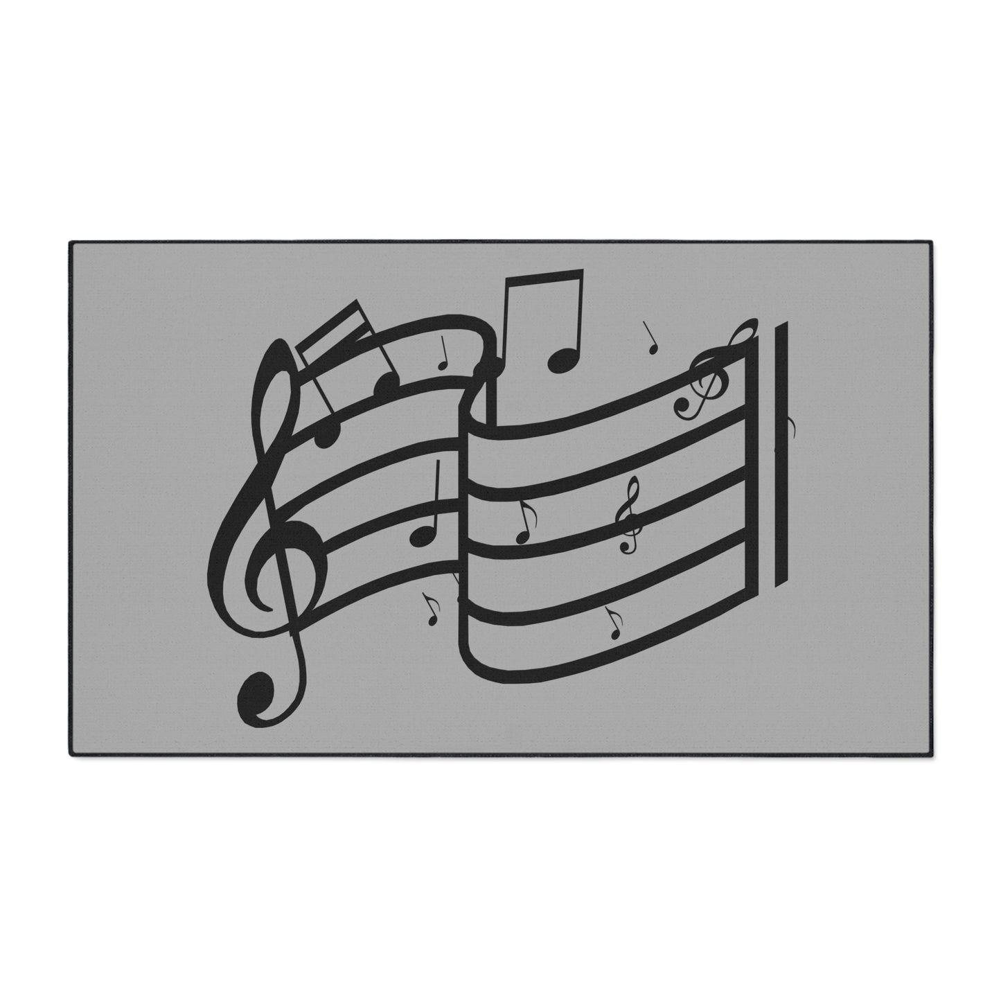 Musical Notes Heavy-Duty Floor Mat — Clef & Staff Design for Music Rooms