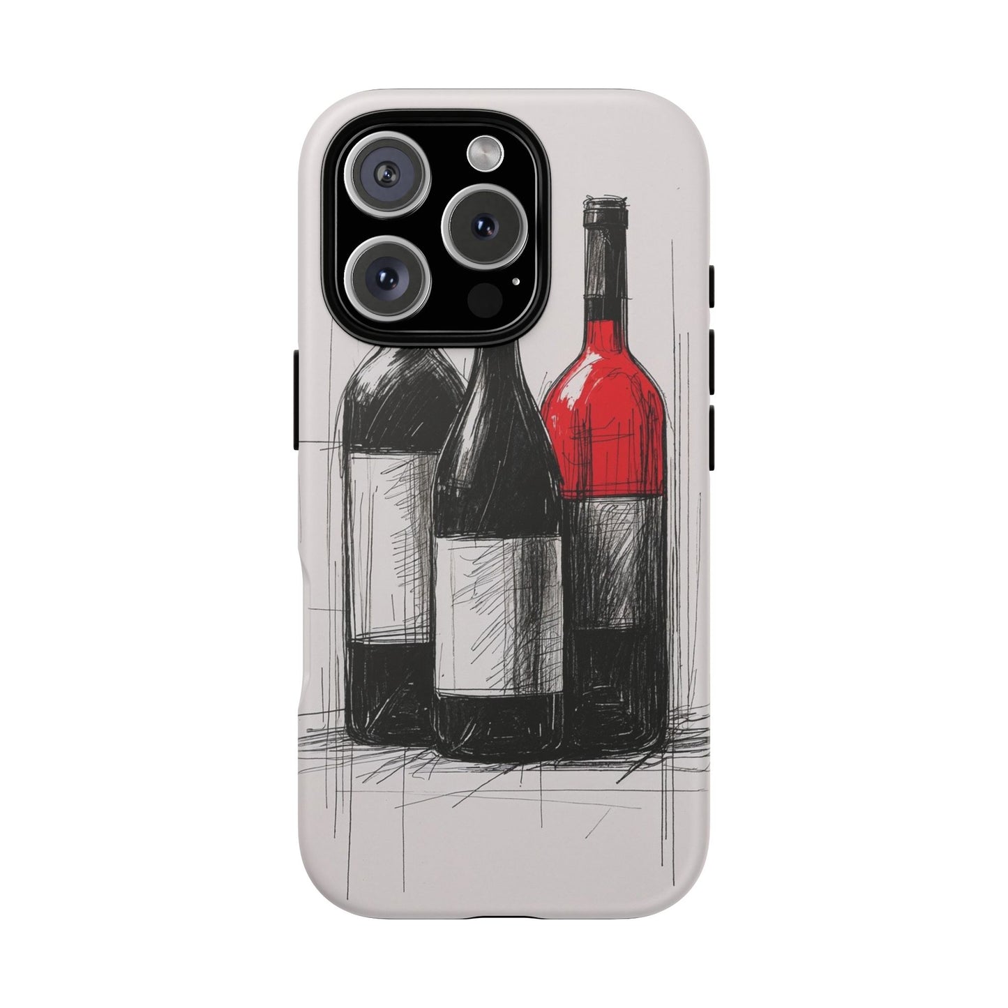 Wine Lover's Phone Case, Tough Phone Cover, Artistic Wine Design, Gift for Wine Enthusiasts, Customizable Case, Unique Wine Art