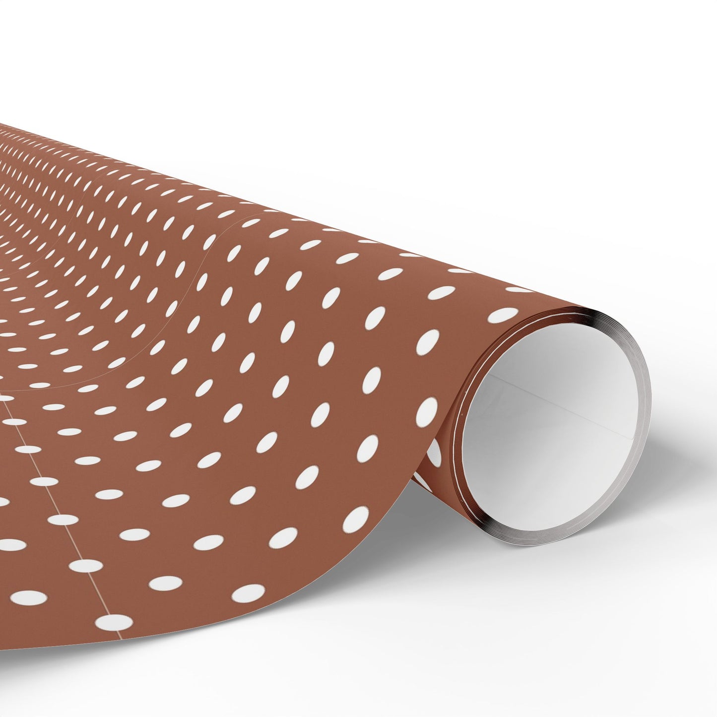 Polka Dot Brown Wrapping Paper Roll — Reversible Holiday & Gift Wrap