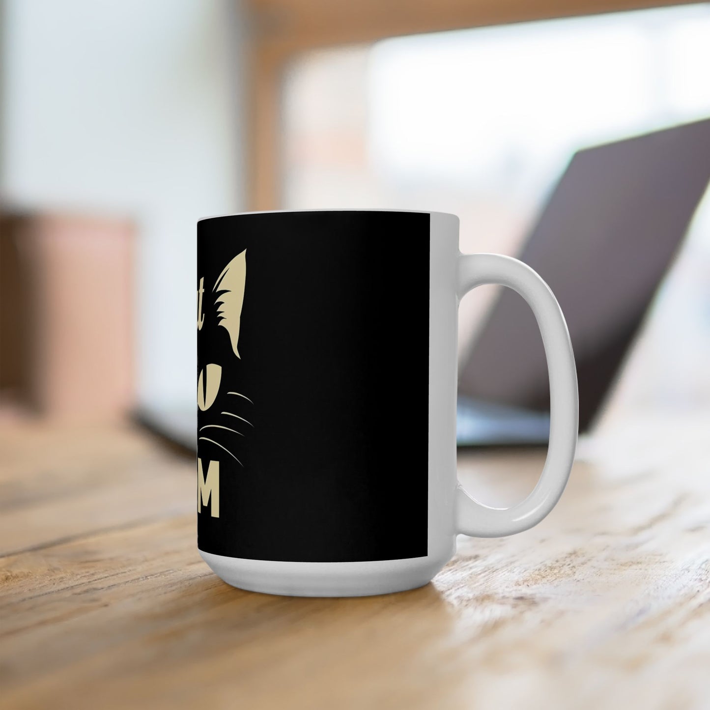 Cat Mom Coffee Mug – Black Ceramic 11oz/15oz