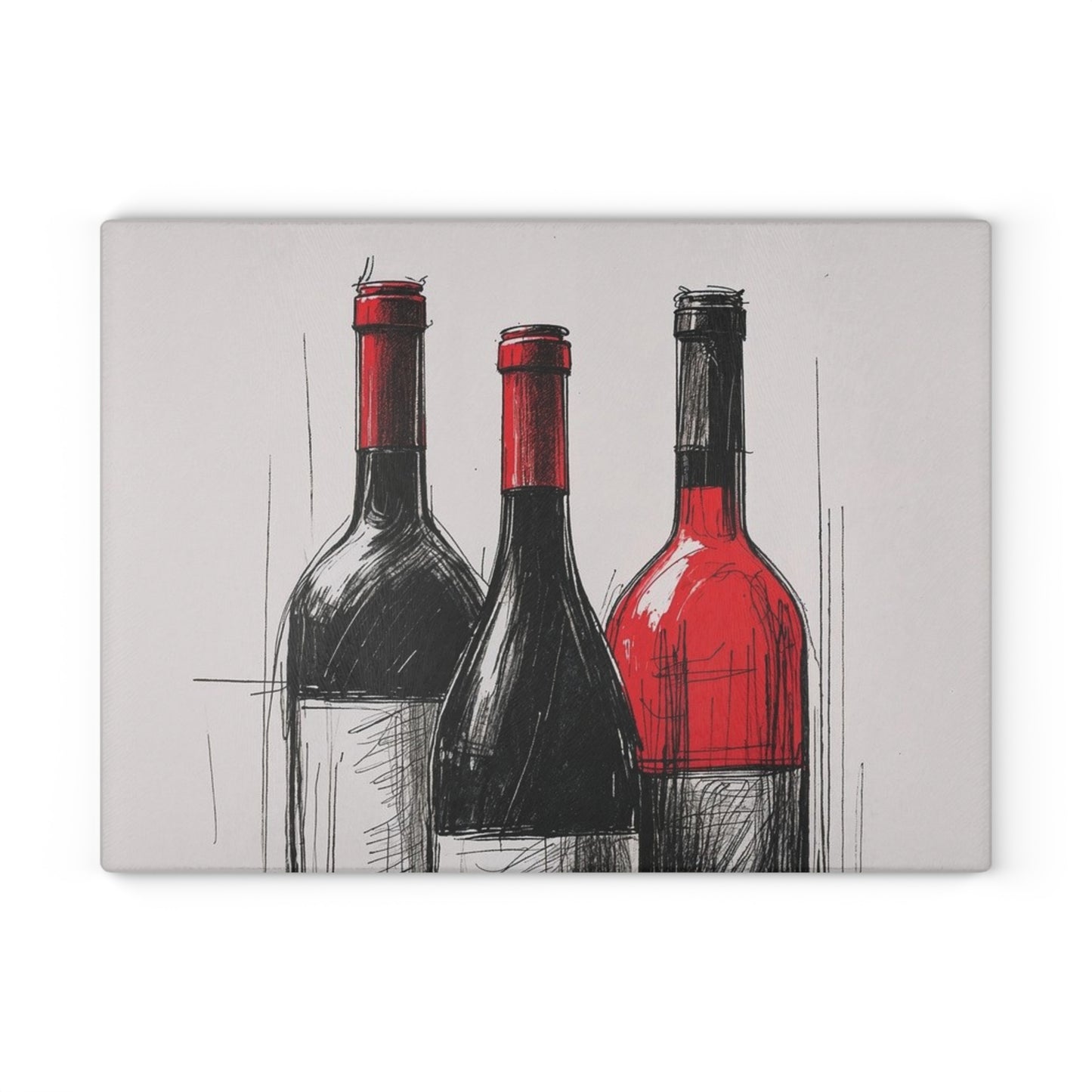 Elegant Wine-Themed Glass Cutting Board, Kitchen Decor, Gift for Wine Lovers, Housewarming Gift, Cooking Essentials, Culinary Art