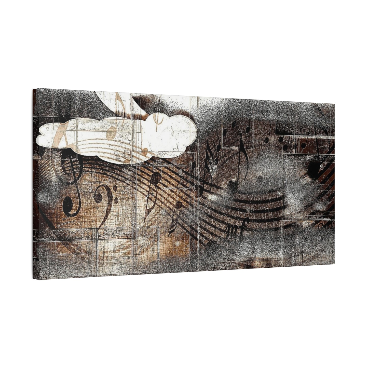 Abstract Musical Notes Matte Stretched Canvas Art (1.25")