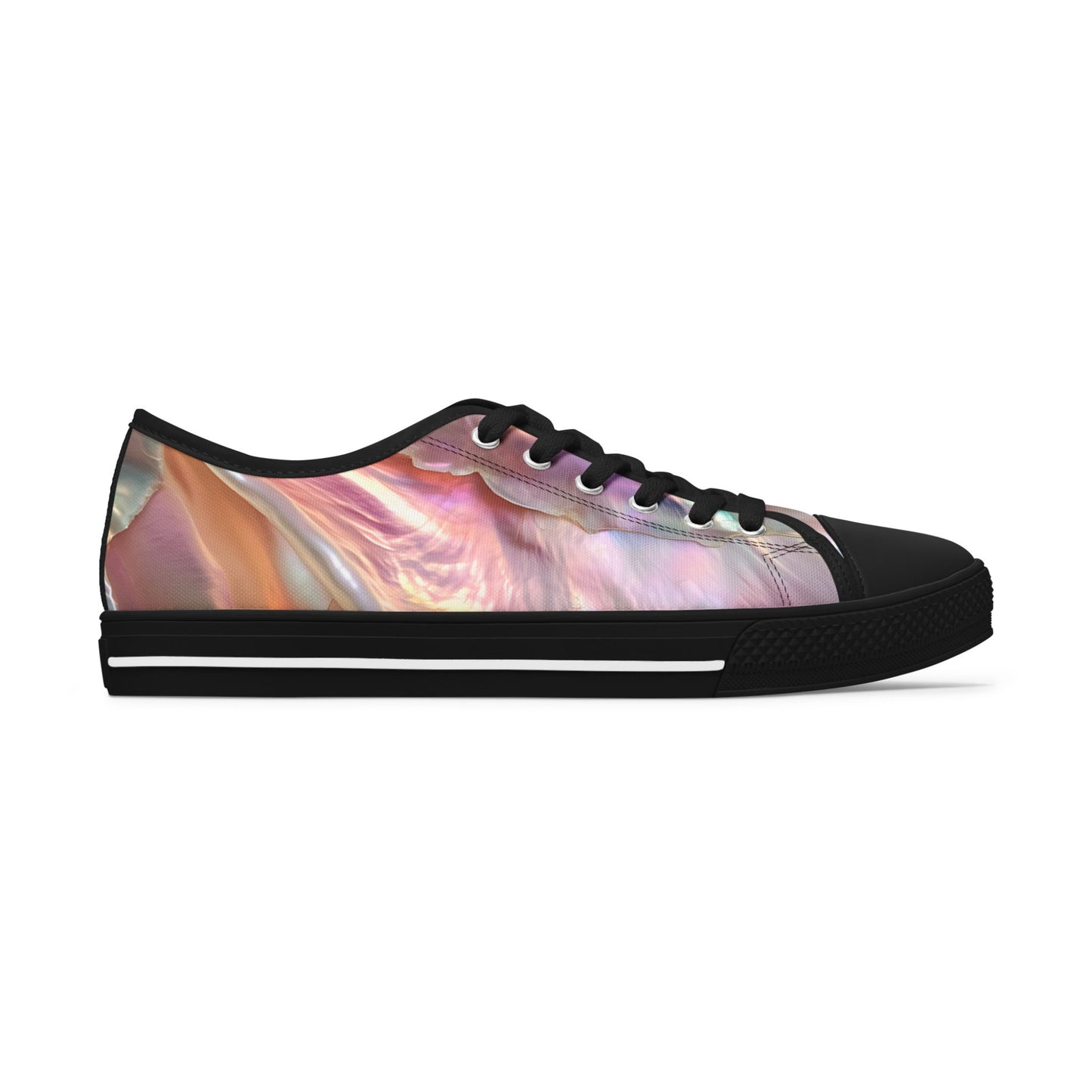 Low Top Sneakers — Iridescent Pearl Swirl Casual Shoes