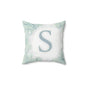Monogram S Botanical Throw Pillow — Personalized Initial Decor